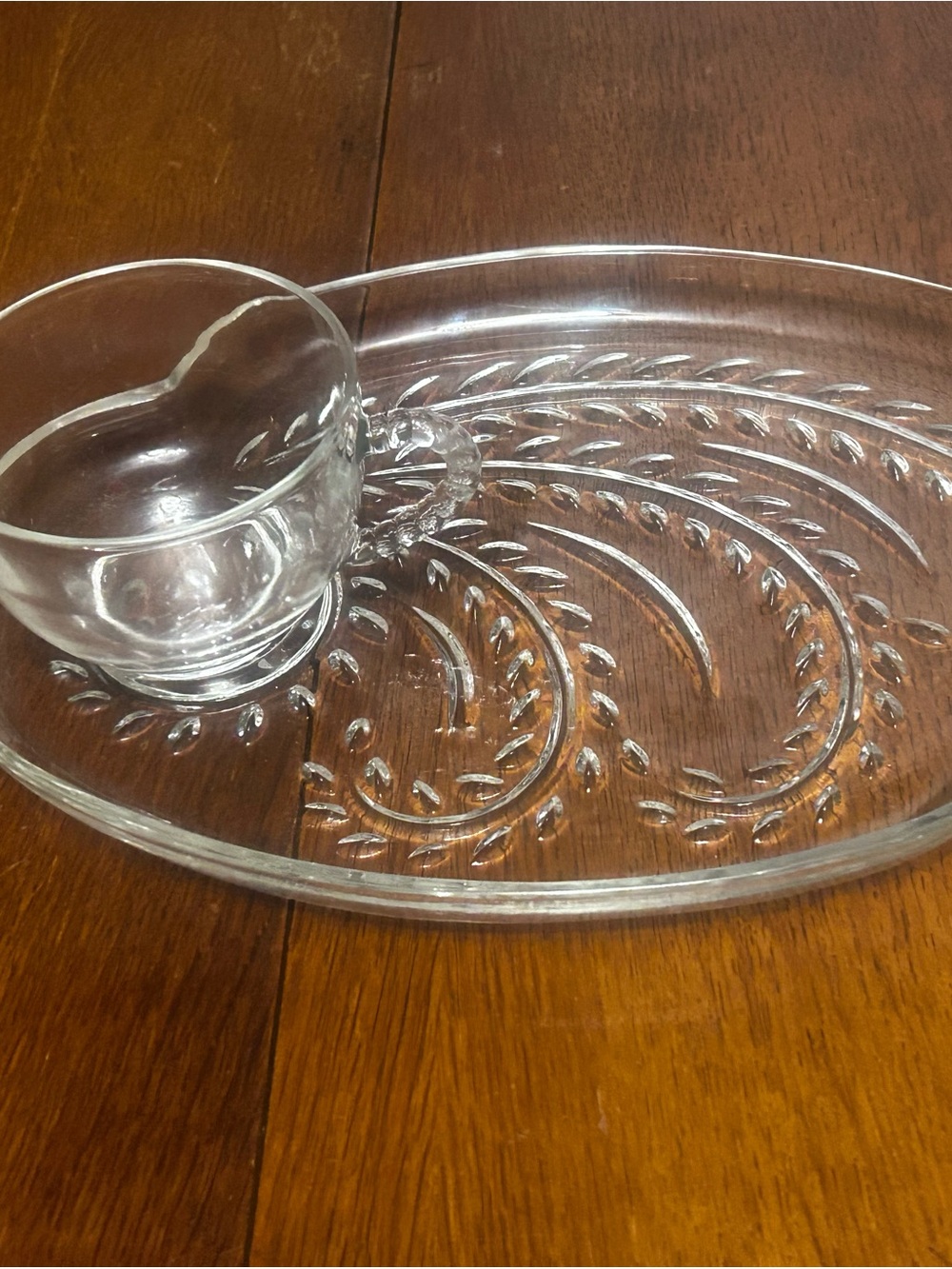 Vintage luncheon glass plate and cup